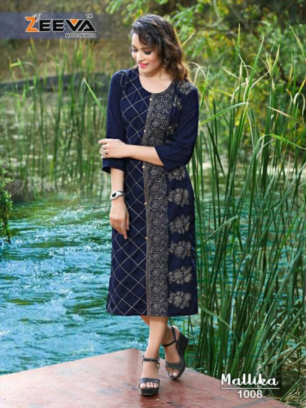 Zeeva Mallika Rayon Designer Kurti Collection